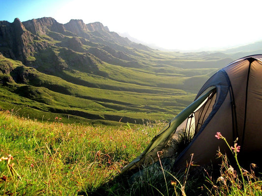 tent and mountains