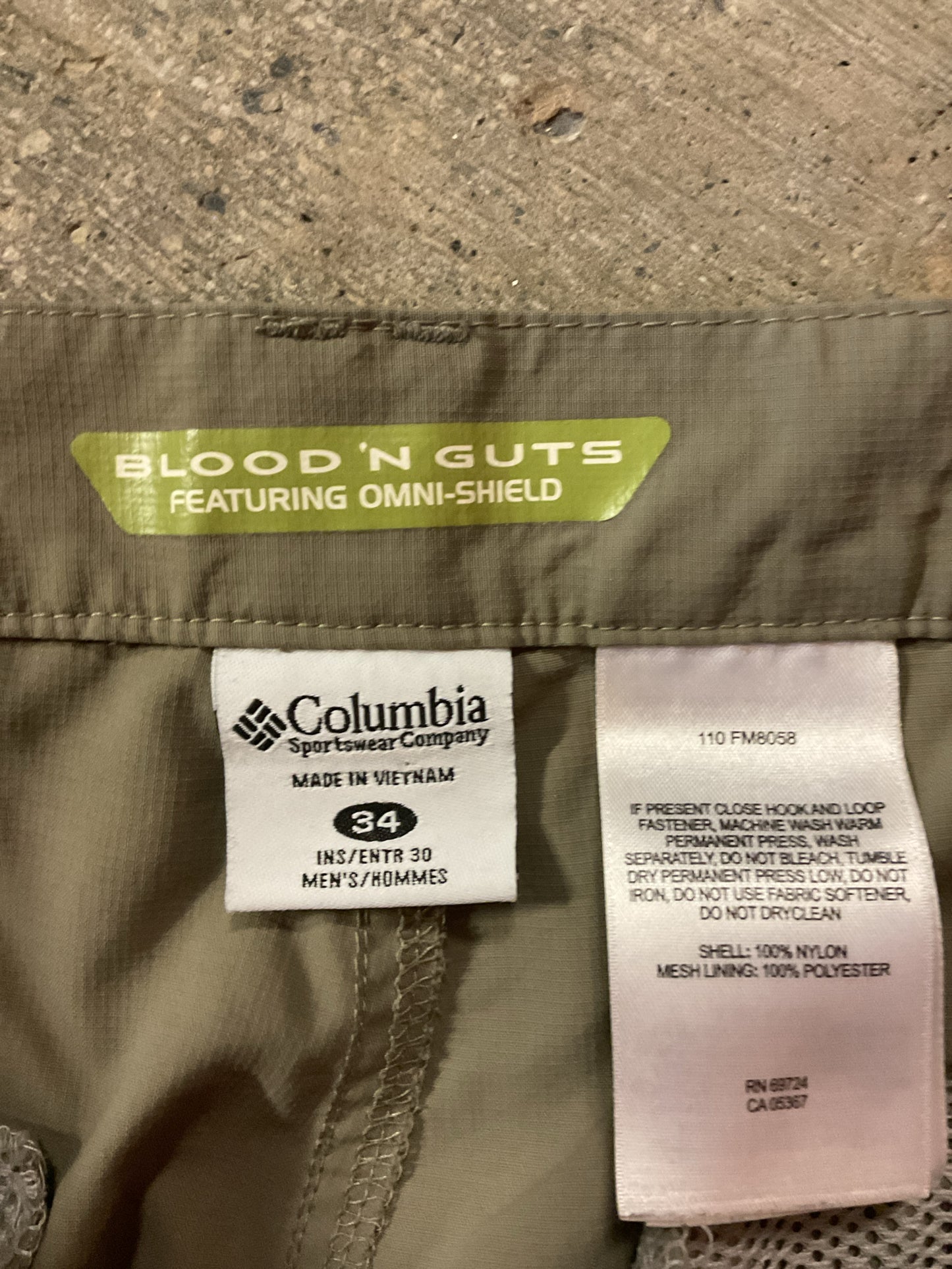 Columbia Convertible Pants Men's 34