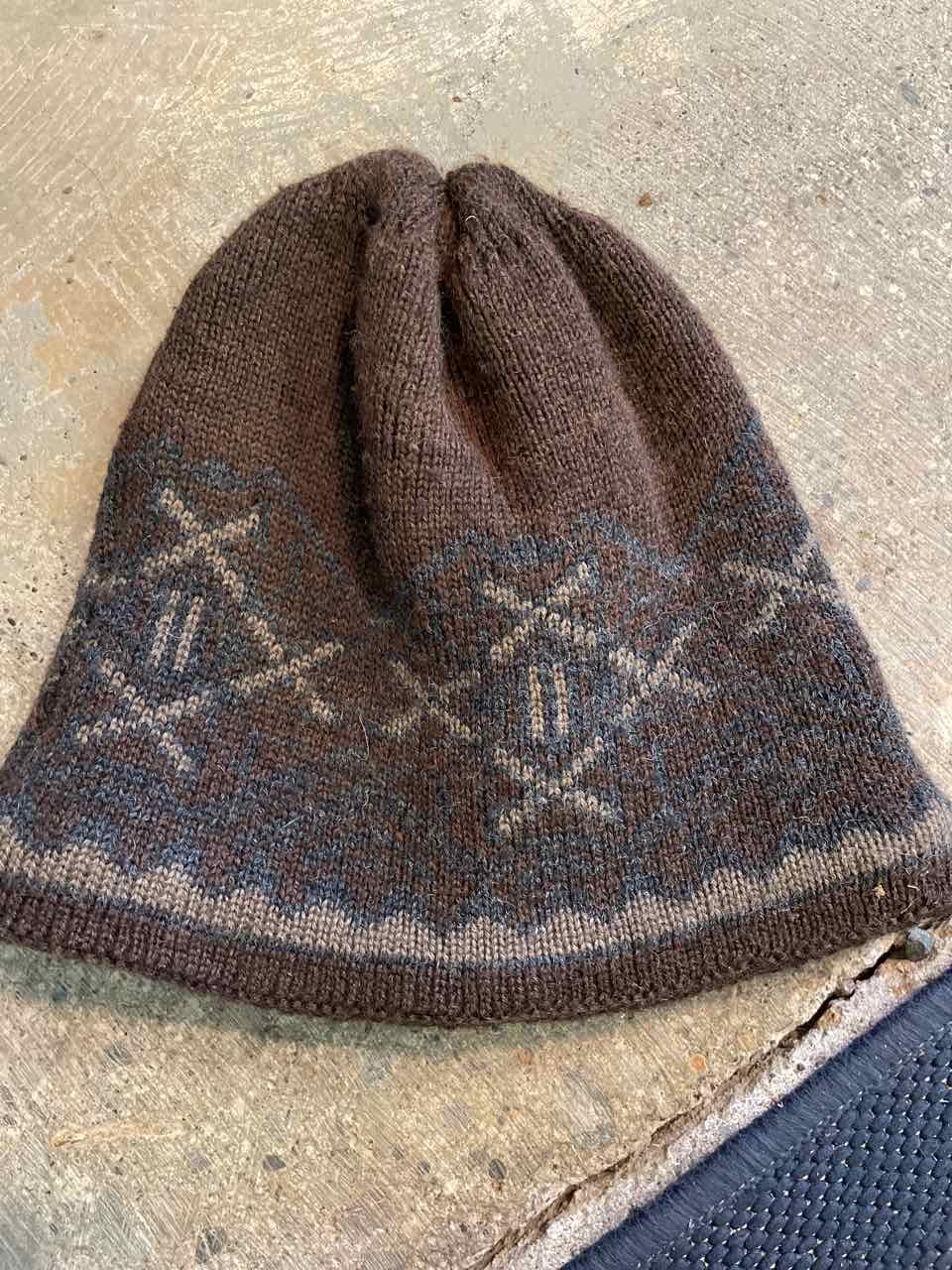 Brown Argyle Beanie