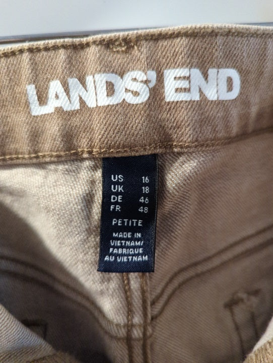 Lands End Khaki Jeans Women's 16