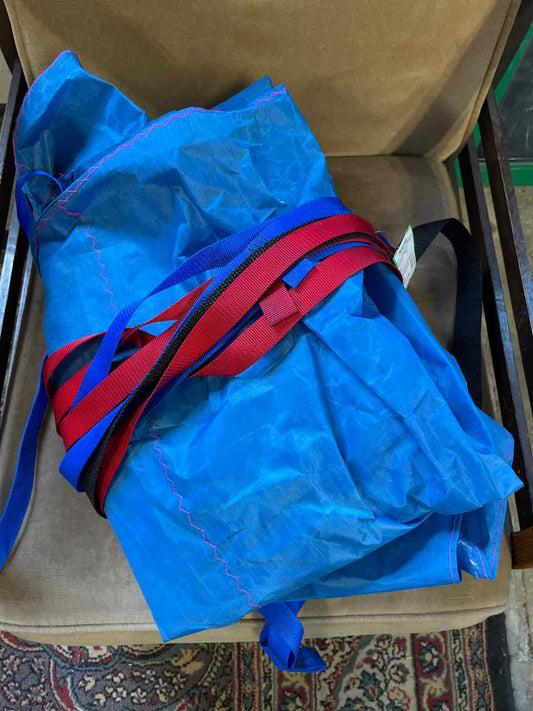 Blue & Red Tarp Shelter w/ Straps