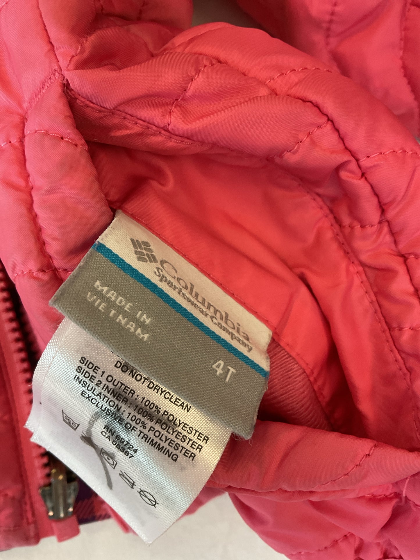 Columbia Reversible Insulated Jacket Girl's 4T
