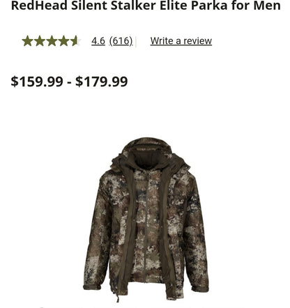 Red Head Silent Stalker Elite Parka Men's XL